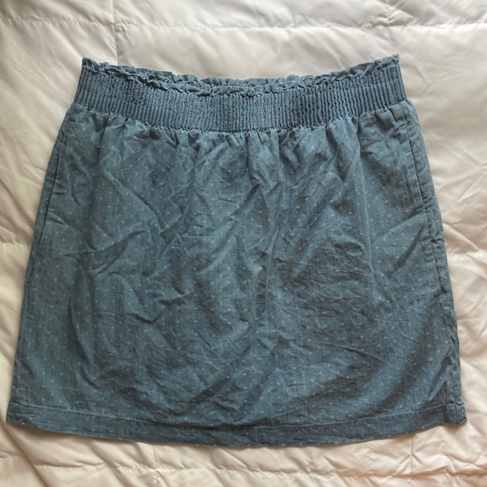 J. Crew Indigo Dobby Sidewalk Skirt Size 8